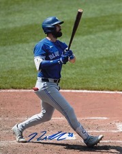 NATHAN LUKES BLUE JAYS AUTOGRAPHED SIGNED 8X10 PHOTO MLB BASEBALL HOME RUN