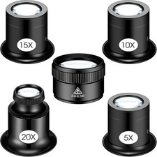 Jewelry Loupe Magnifier 5X 10X 15X 20X 30X 36mm Glass Coin Stamp Repair