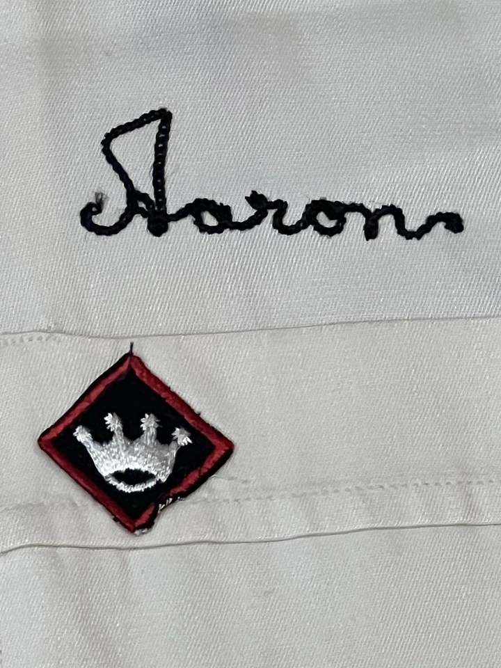 Vintage SWINGSTER BOWLING ROCKABILLY LOOP COLLAR CHAIN STITCH GABARDINE SHIRT L - Image 4 of 4