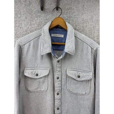 Outerknown Blanket Shirt Mens Large Grey 100%Organic Cotton Shirt Outdoor Active