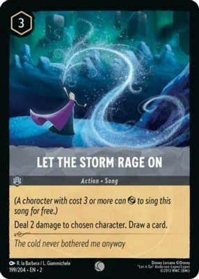 1x Let the Storm Rage On - 199/204 - Common - Cold Foil Light Play Disney Lorcan