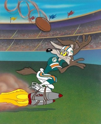 KEY MASTER Wile E Coyote Production Animation Cel Background Warner Bros NFL WB