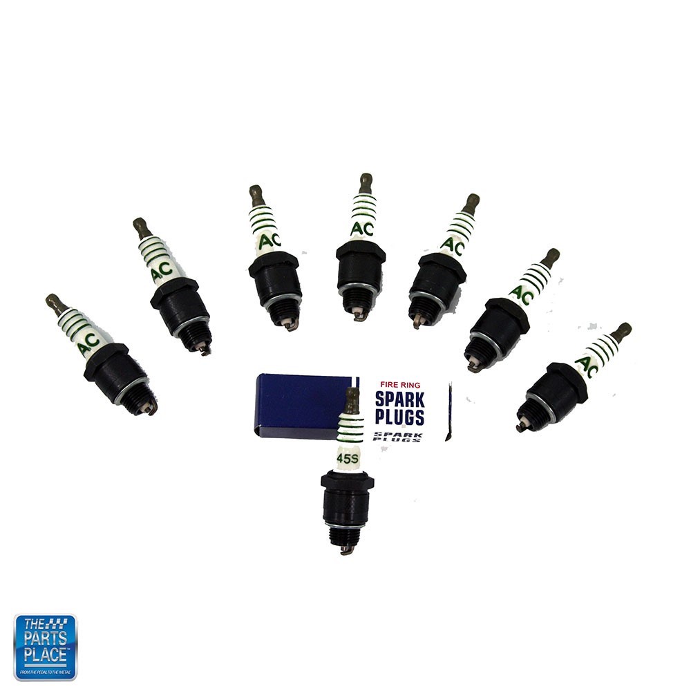 AC Delco Reproduction Small Block Spark Plug Green Ring 45S Set of 8