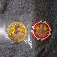WWE Poker Chips Lot of 2 - Gold foil John Cena 10 & common Kane 