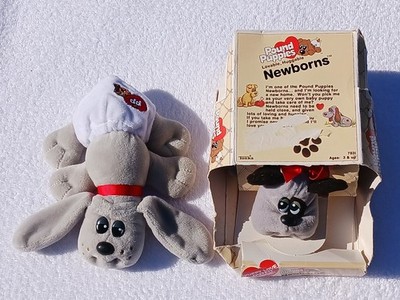 LOT of 2 Vintage Pound Puppies Newborns With Outfit Tonka 1986