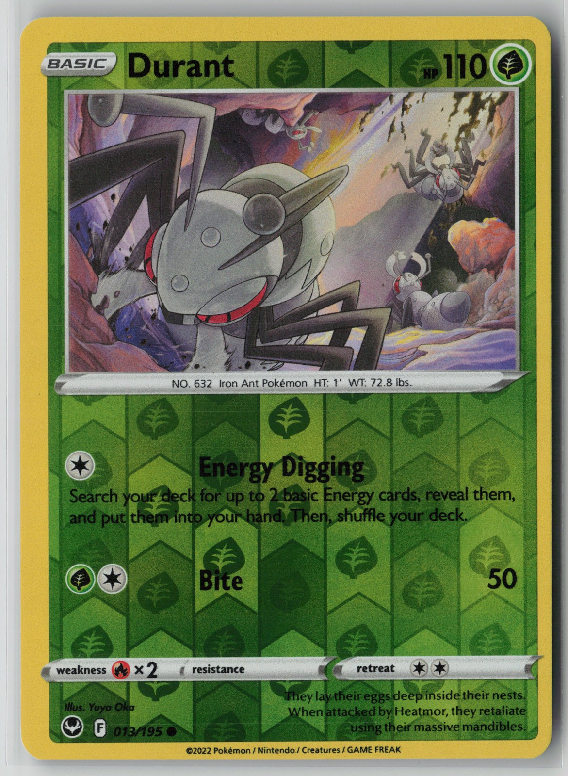 Durant 013/195 Pokemon Silver Tempest Reverse Holo Card Near Mint (NM) 1