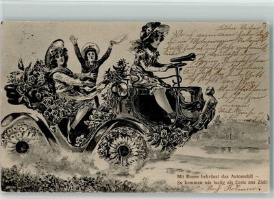 13115929 - The automobile with roses, so we arrive funny first