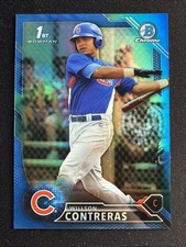 Willson Contreras 1st Rookie Card RC 2016 Bowman Chrome Blue Refractor /150 #BCP. rookie card picture