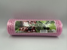 10 inch x 10 yards 30 feet Deco Poly Mesh Ribbon - Pink with Pink Foil
