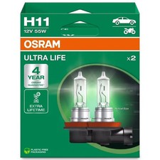 2 X H11 Osram 12v 64211ult-hcb Pgj19-2 Ultra Life Headlight Bulbs Duobox