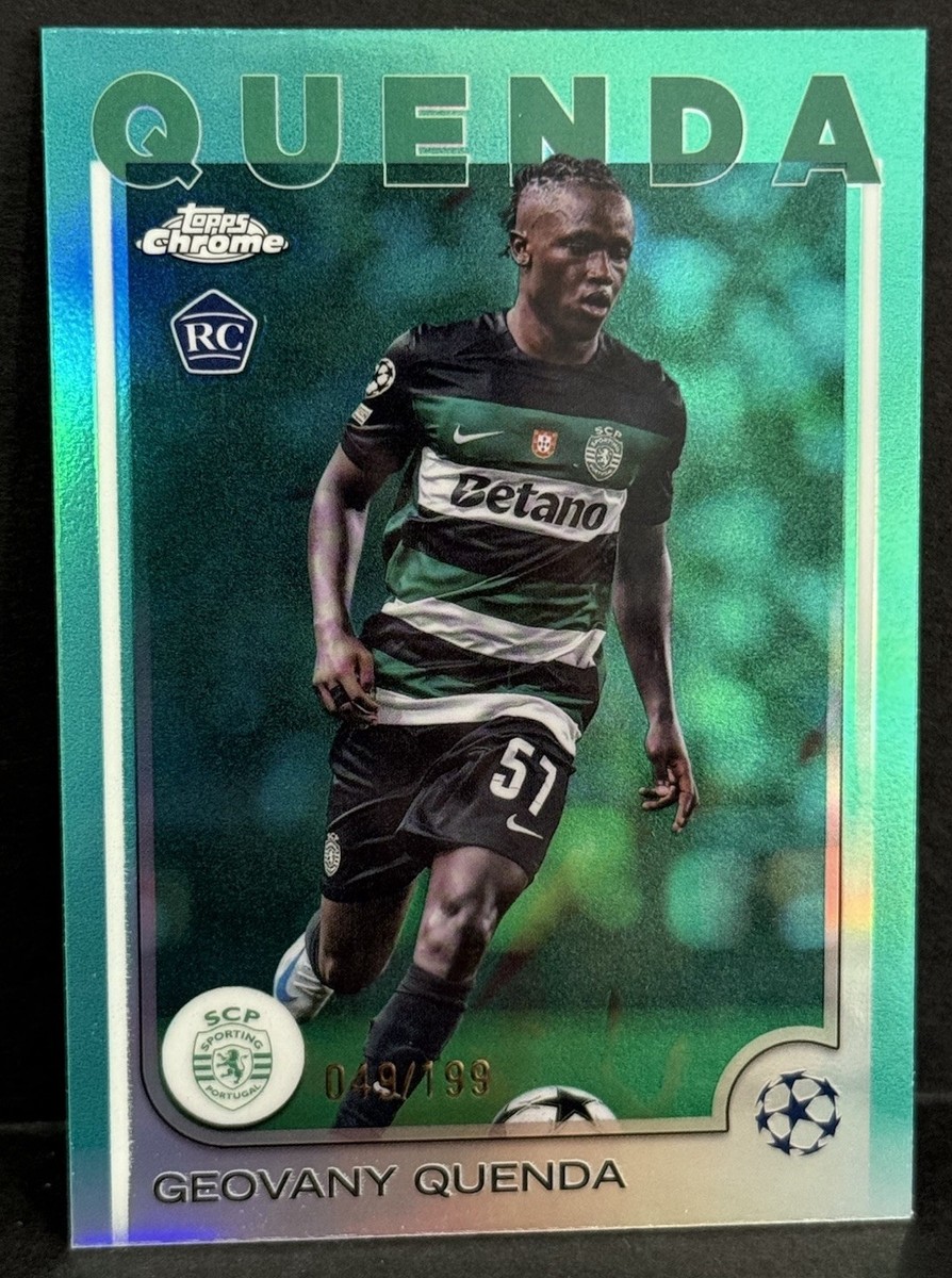 2024-25 Topps Chrome UCC Sporting RC Geovany Quenda Aqua Refractor