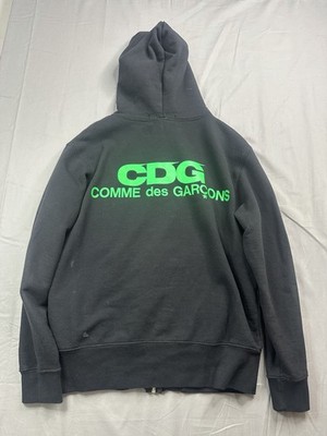 Comme Des Garcons CDG Black Full Zip Hoodie Men's Size M Fleece Long Sleeve