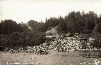 c1910's Sandy Beach Swimming Bathing View Lowry Monte Rio CA RPPC Postcard COPY