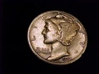 1927-S  Mercury Dime,  a Very Good Grade coin.
