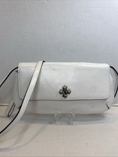 Patricia Nash Caprina Vintage Distressed Leather Crossbody Clutch In White