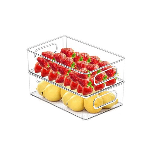 Clear Plastic Storage Bins - Set of 6 Kitchen Organization and Storage, Pantr... - Picture 4 of 7