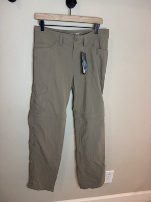 NWT Mountain Hardwear Mirada Convertible Pants Womens 8 Khaki Zip Off