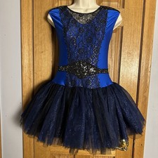 Revolution Dancewear Royal Blue Black Lace Tutu Dance Costume MA 800