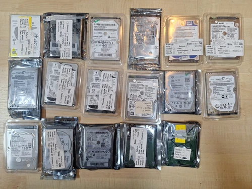 Job Lot 17 x Sata 2.5" Hard Drive 1TB - 160GB, Mostly 500GB, All Working