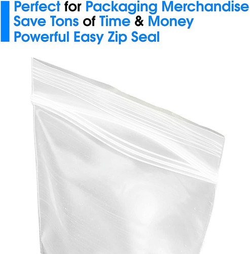 3”X4” (1000 Count) 2 Mil Clear Zipper Poly Bags, Resealable Lock Seal Zipper - Picture 3 of 3