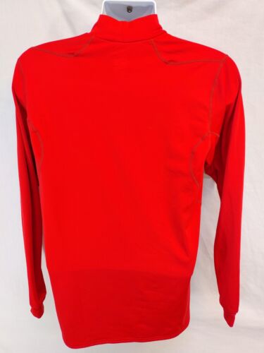 Nike Fit Pro Shirt Uomo Grande Manica Lunga Collo Cowell Rosso Poli Misto Shirt - Foto 3 di 7