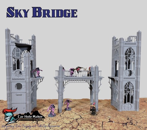 Tours et passerelles gothiques pour jeux de guerre de science-fiction 28 mm-32 mm et batailles Grimdark - Photo 1/4