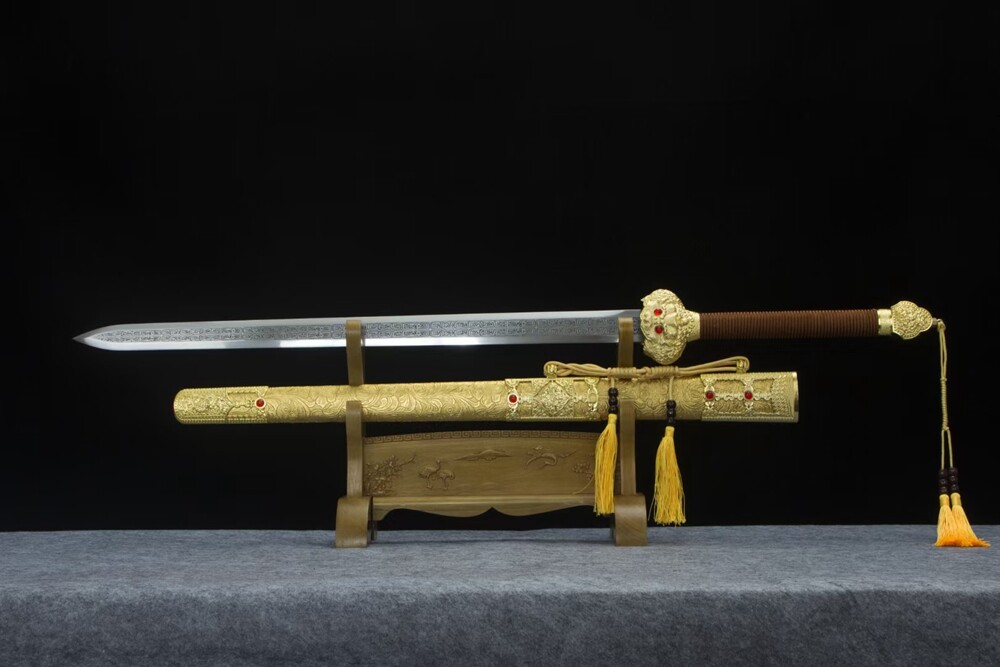 Golden Tai Chi JIan Chinese WUSHU Battle Sword Sharp Manganese