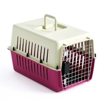 Transportin para perros, gatos, mascotas portátil rígido con reja metálica