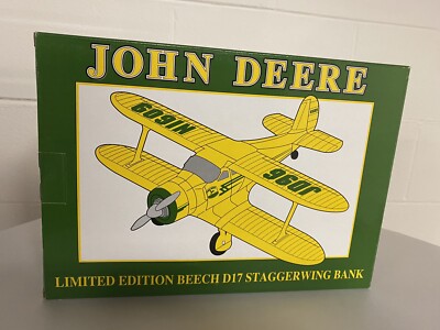 Vintage SpecCast John Deere Limited Edition Beech D-17 Staggerwing Die Cast Bank