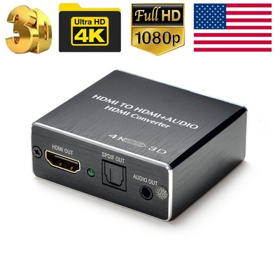 HDMI Stereo Audio Extractor Converter 4K * 2K HDMI to HDMI + Optical SPDIF 3.5mm