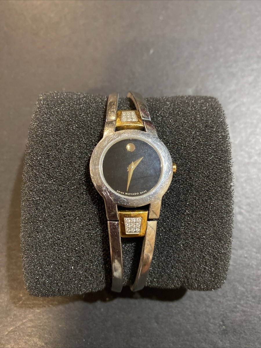 Movado Amorosa Two Tone Bangle Watch 23 mm With Diamond  display picture 3