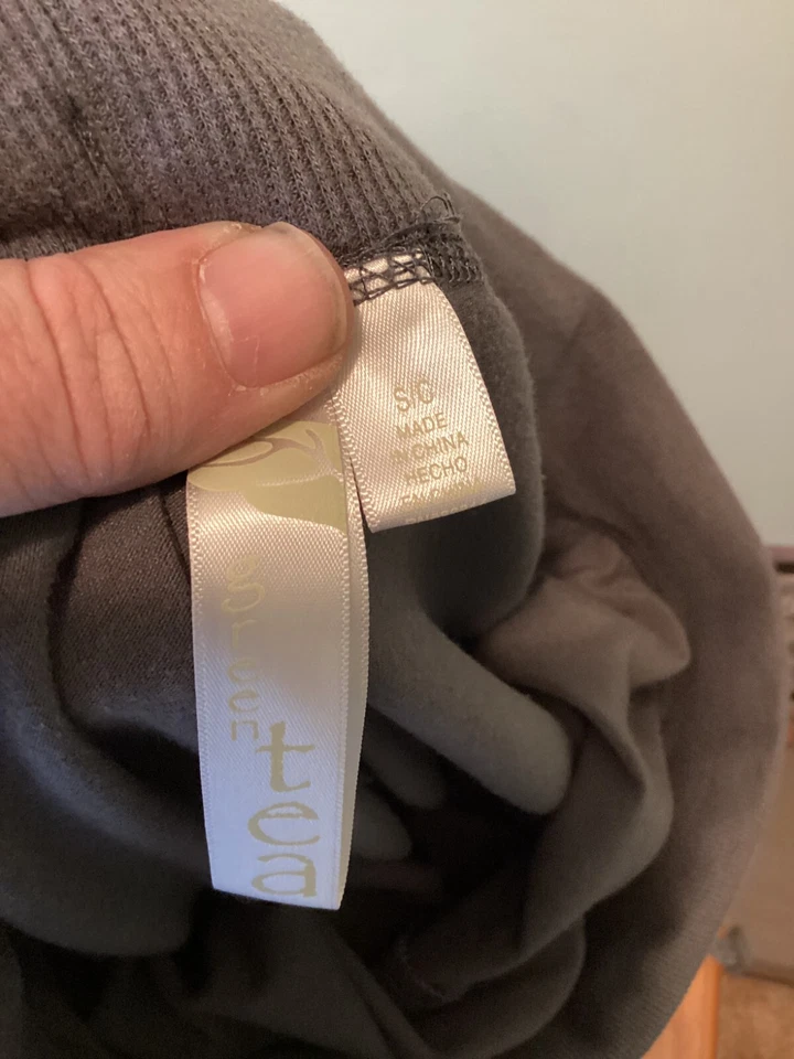 Green Tea Women's Size Small Gray Drawstring Elastic Waist Pull-on Skort Skirt - Image 4 of 4