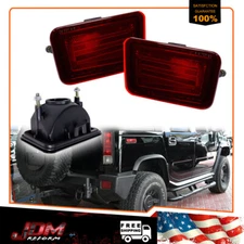2PCS Red Lens Rear Bumper Reflectors Tail Light Housings For 2005-2009 Hummer H2