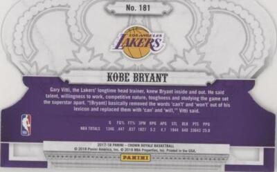 2017-18 Panini Crown Royale - Kobe Bryant #181 for sale | eBay