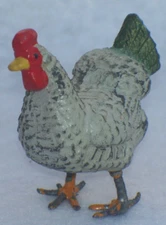 VINTAGE GERMANY? MINIATURE LEAD CHICKEN FIGURE CHRISTMAS ORNAMENT DECORATION