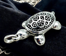 925 STERLING SILVER TURTLE PENDANT LIGHTWEIGHT, CHAIN SOLD SEPARATELY 1567