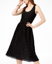 NEW MICHAEL KORS BLACK MIDI FLARE DRESS SIZE XL 175