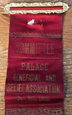 Cinta de prendedor antigua del Comité de Asociación Beneficiosa y Socorro del Palacio 1905