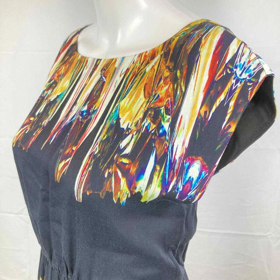 Twelfth Street Cynthia Vincent 连衣裙女式 2 码黑色金色及膝换档 — 第 4/4 张图片