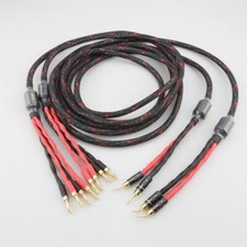 Pair HiFi Audio OFC Copper Speaker Cable Equipped With Banana Pin Plug Bi Wire