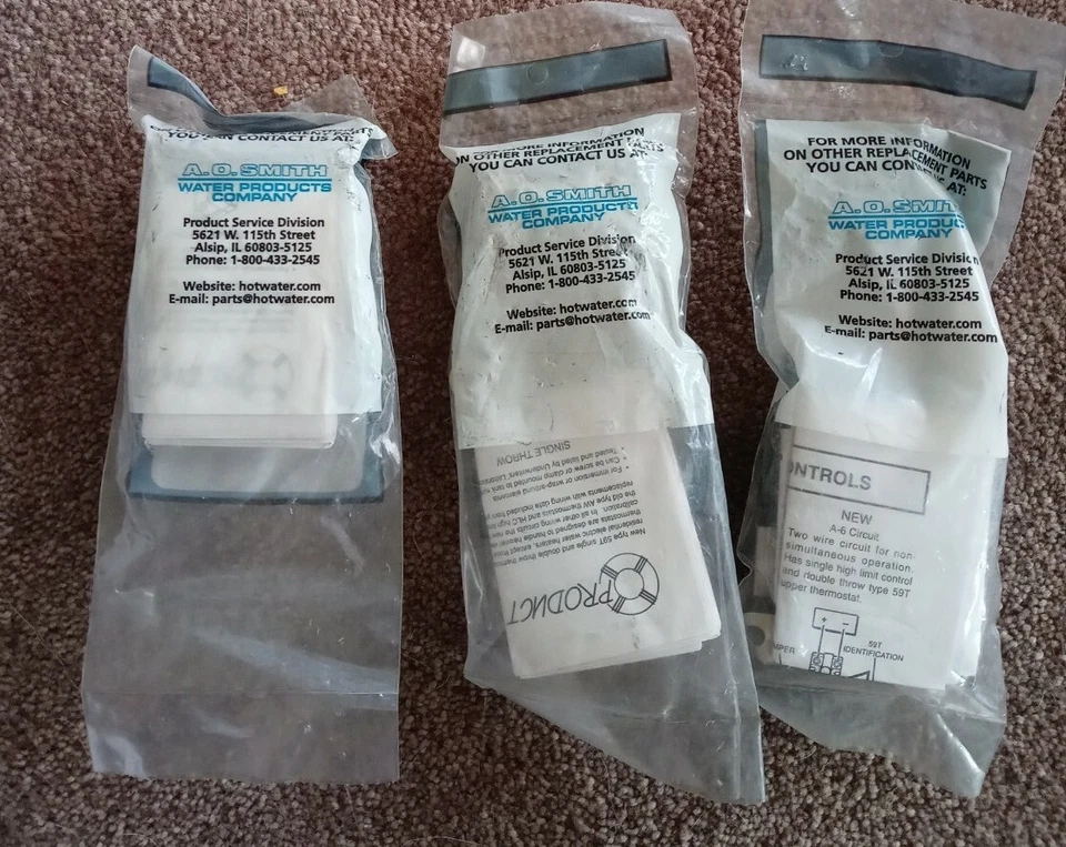 3X-A.O SMITH 23898-1 SINGLE POLE UPPER THERMOSTAT DOUBLE THROW (LOT OF 3) NEW - Image 2 of 3