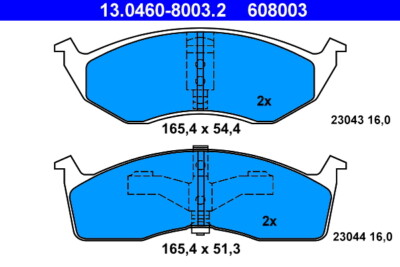 ATE 13.0460-8003.2 Bremsbelagsatz, Scheibenbremse für CHRYSLER