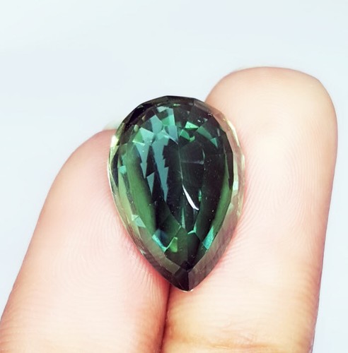 Natural Green Amethyst Loose Gems 8-10 Ct Untreated Certified Pear Shape A014 - Picture 9 of 11