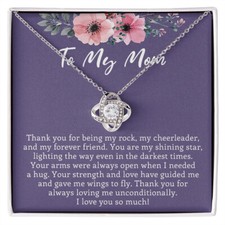 To My Mom Necklace Knot I Love You Thank You Mother's Day Gift From Son Daughter