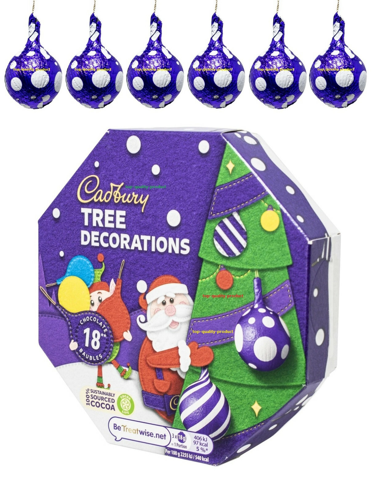 Cadburys Lindt Chocolates Santa CHRISTMAS Tree Decorations Kids Gift🍬🍬