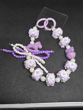 Handcrafted Handpainted 15mm Bead Cell Phone Bracelet Chain