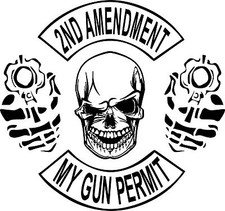2nd Amendment Skull Gun Permit Control Car Truck Window Vinyl Decal Sticker 2nd Amendment Skull Gun Permit Control Car Truck Window Vinyl Decal Sticker