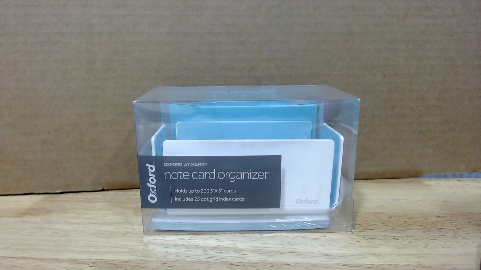 Oxford at Hand Note Card Organizer, 25 Dot Grid Cards, Shoreline Blue