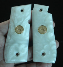 Colt Mustang Plus II Grips Government 380 Custom Imitation Pearl Gold Med Ran4