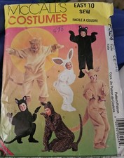 McCall's Sewing Pattern 8953 Animal Costumes Child Size 3-5 - uncut EASY P324